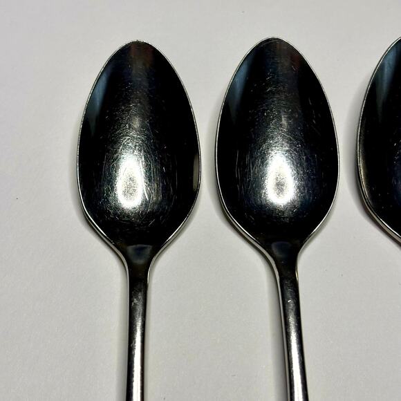 Oneida Community CELEBRITY Stainless 4 Iced Tea Spoons MCM w/ White Stars - Picture 5 of 11